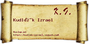 Kudlák Izrael névjegykártya